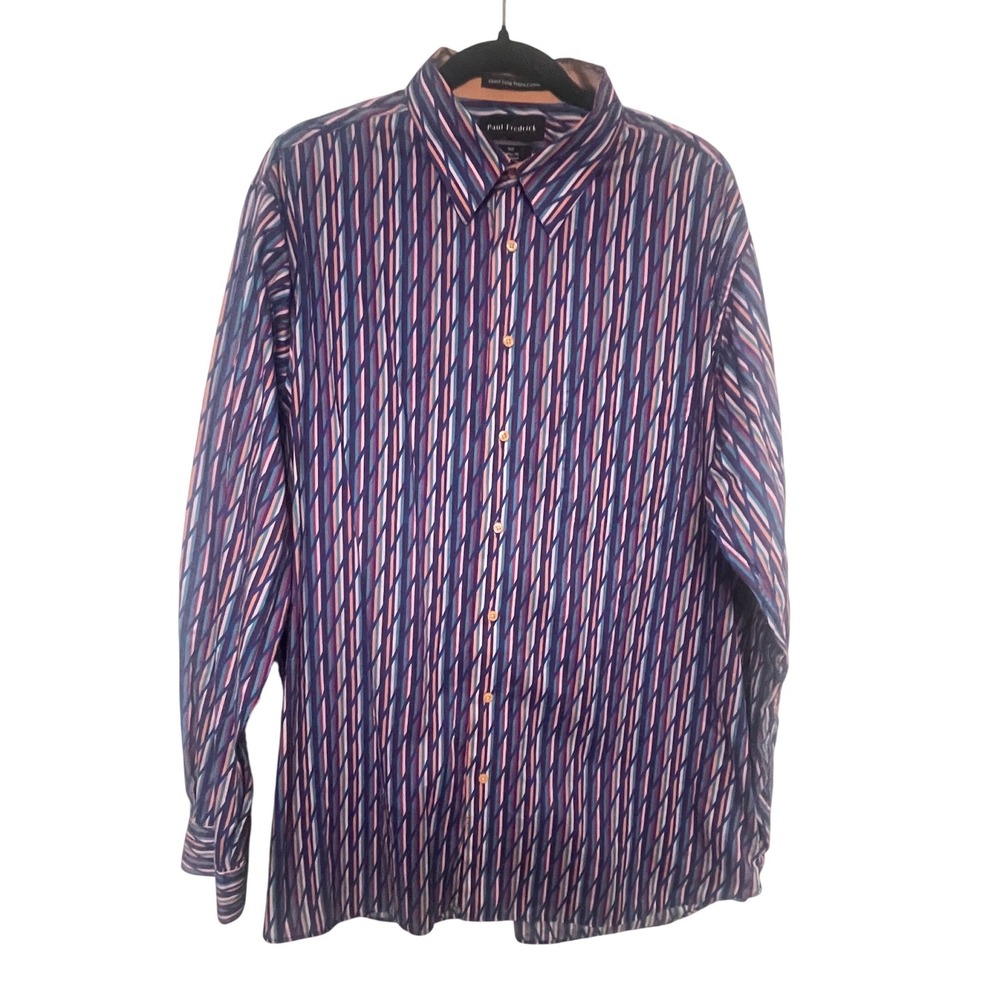 Paul Fredrick Classic Long Staple Cotton Button Down Shirt Men's XLT